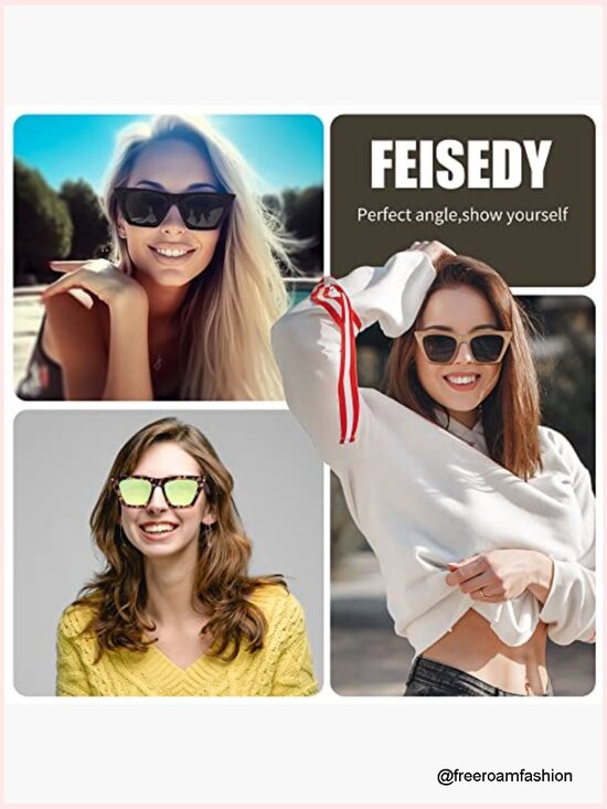 Vintage Cat Eye Sunglasses for Women Trendy Square Frame UV400 main image 4